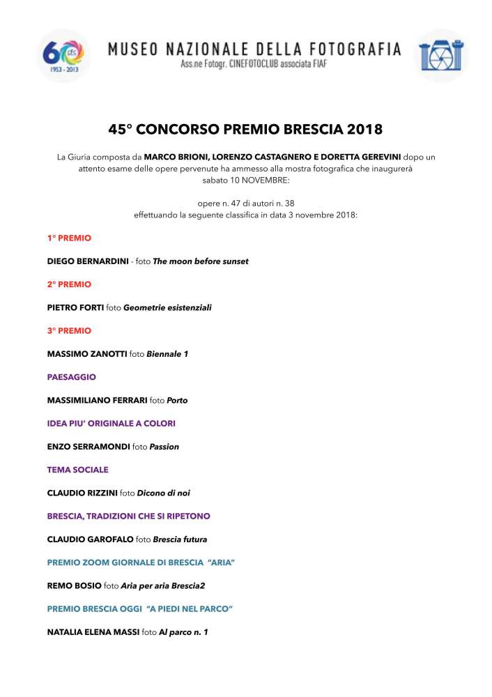 2018 premio bs risultati