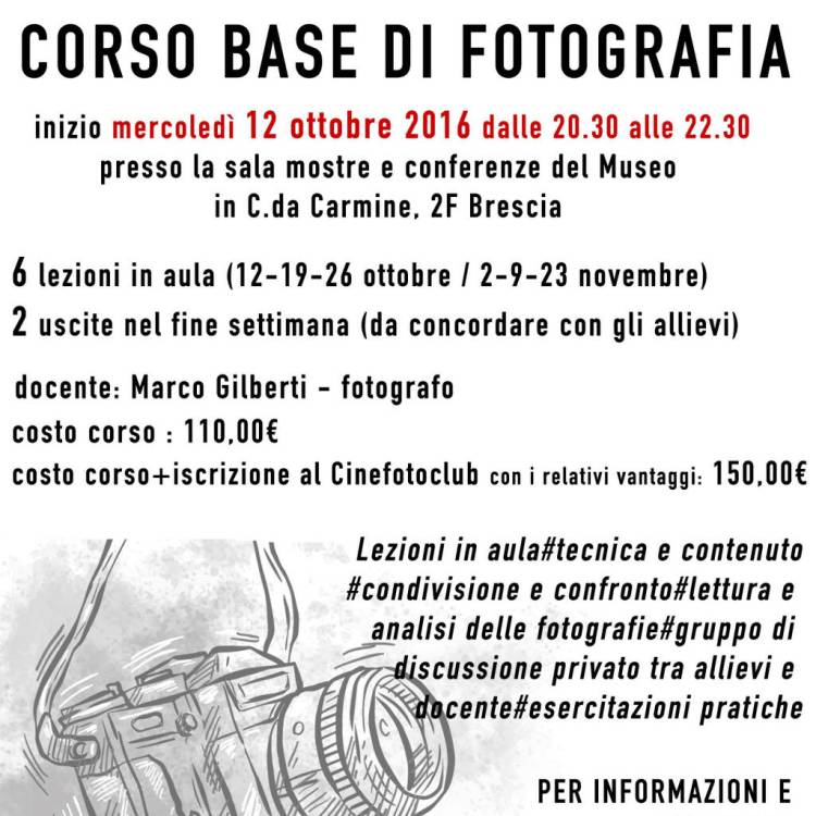 Corso di Fotografia livello Base - autunno 2016